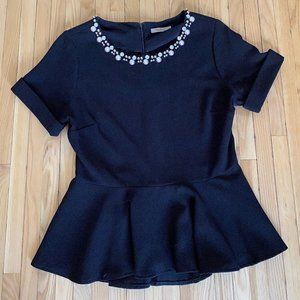 Beaded Peplum Top